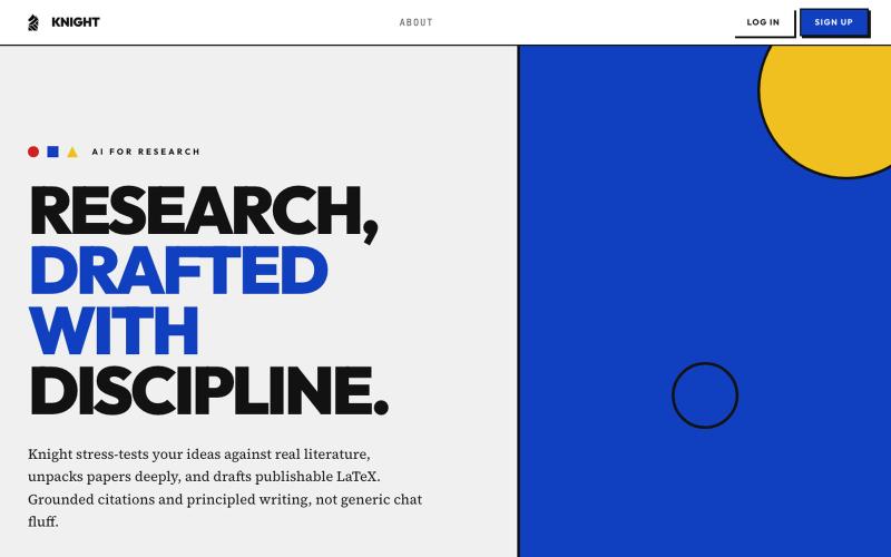 Knight · Research companion — screenshot