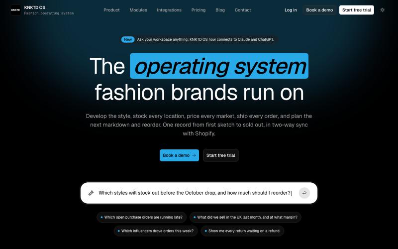 KNKTD OS — The operating system fashion brands run on | KNKTD OS — screenshot