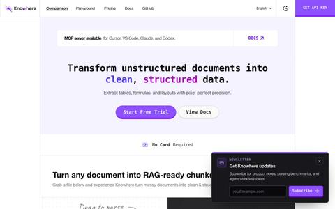 Knowhere API - Transform Documents into Structured Data — screenshot