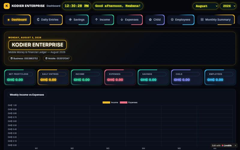 KODIER ENTERPRISE — screenshot