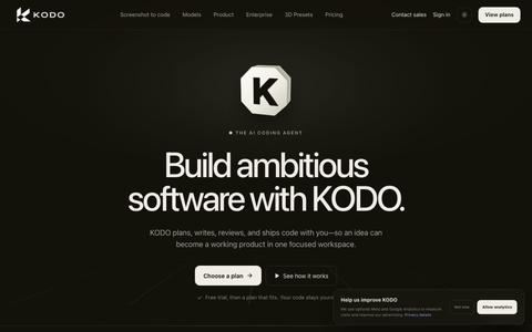 KODO — AI Coding Agent for Ambitious Software — screenshot