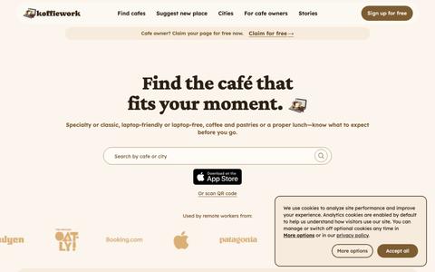Best laptop-friendly cafes | koffiework — screenshot