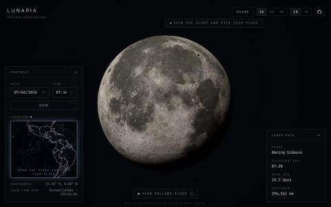 Lunaria · Moon of the Day — screenshot
