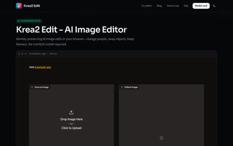 Krea2 Edit - Identity AI Image Editor | Free Online — screenshot