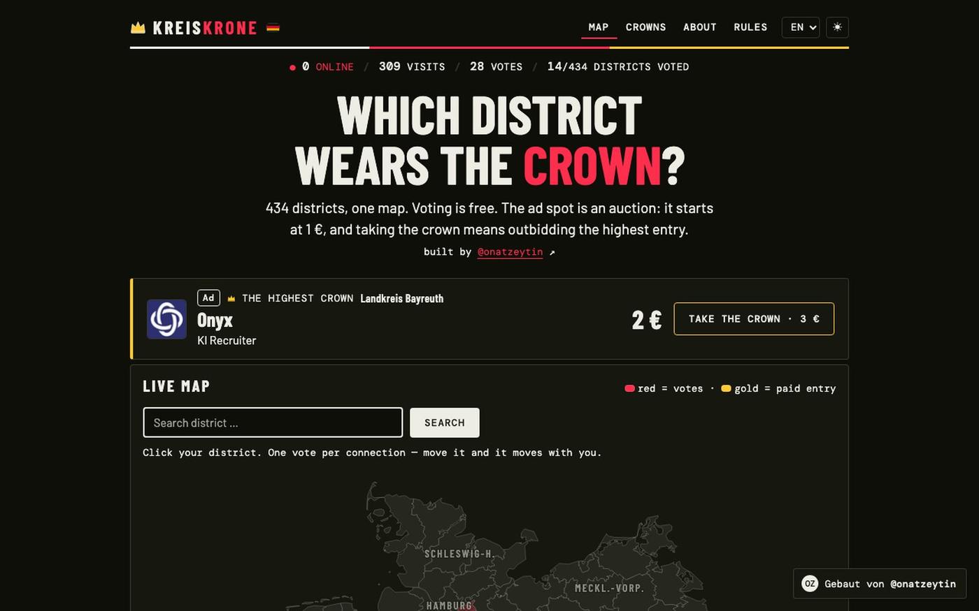 Kreiskrone — welcher Kreis trägt die Krone? — screenshot