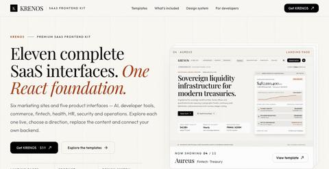 KRENOS — Premium SaaS Frontend Kit — screenshot