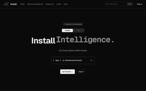 Kresh - Install Intelligence — screenshot