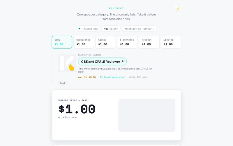 MeltSpot — the price only falls — screenshot