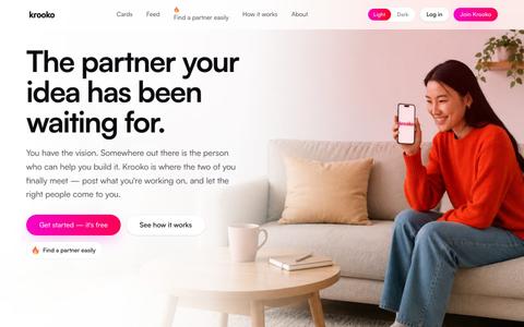 Krooko — Find the partner your idea has been waiting for. — screenshot