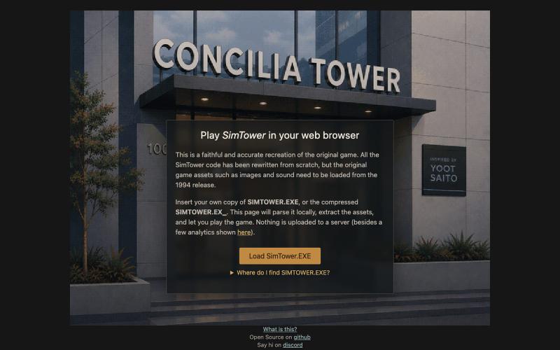 ConciliaTower - Play SimTower in the browser — screenshot