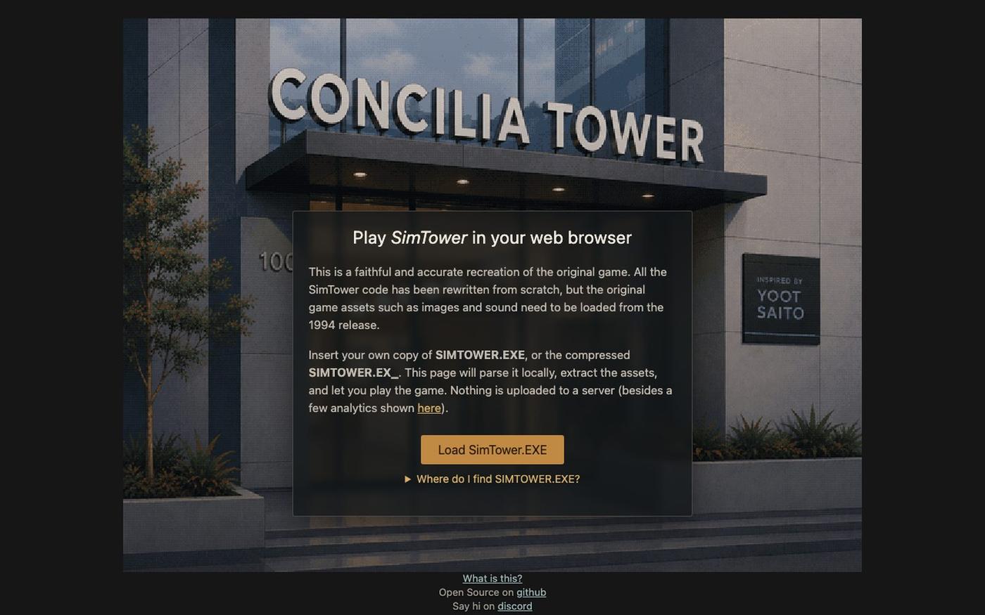 ConciliaTower - Play SimTower in the browser — screenshot