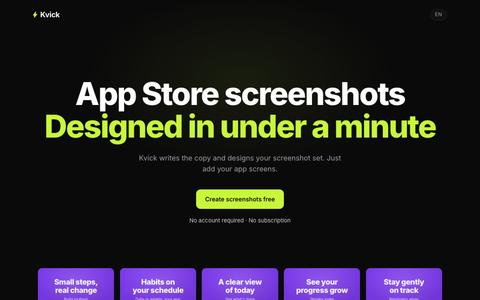 App Store & Google Play Screenshot Generator | Kvick — screenshot