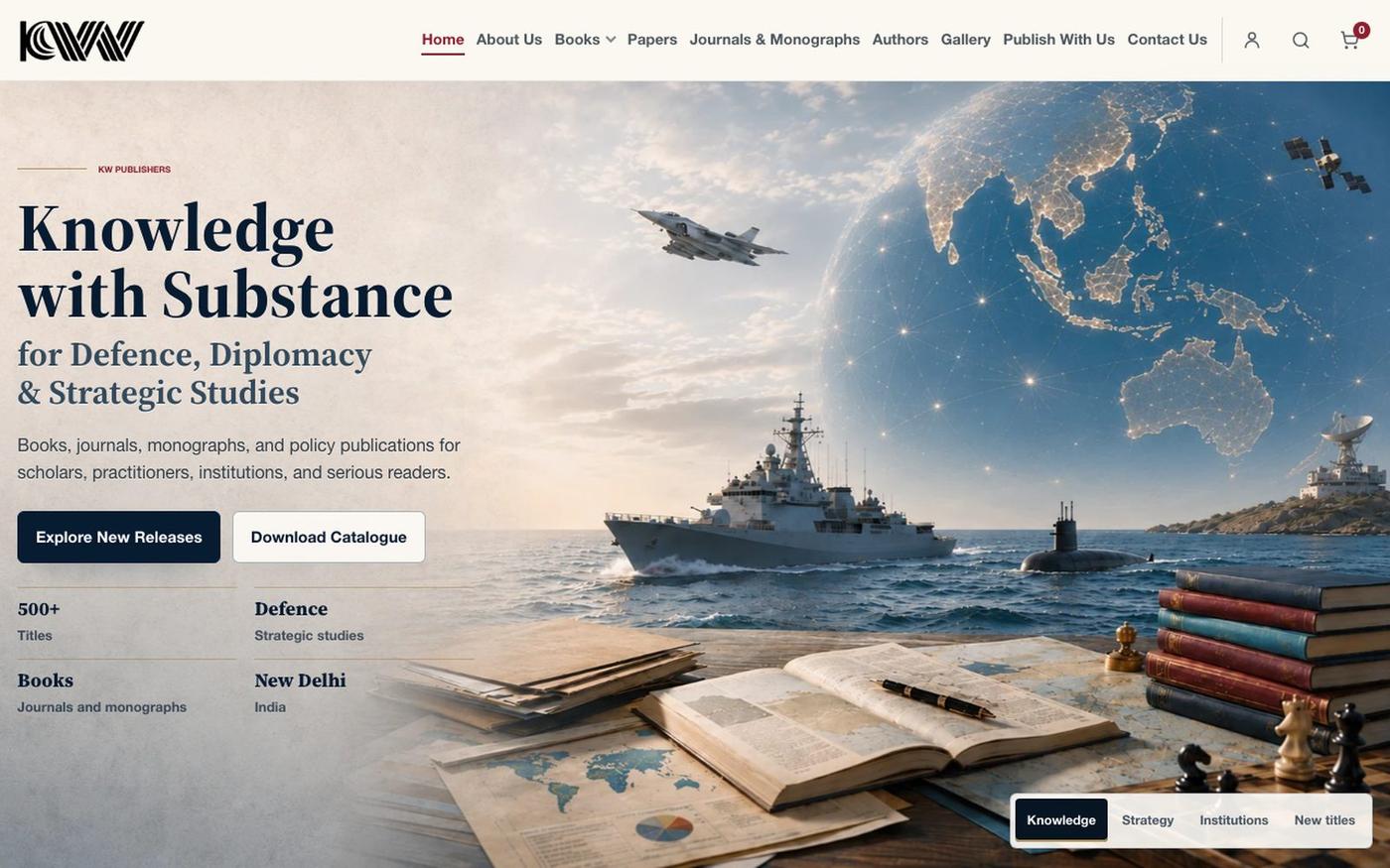 KW Publishers | Defence, Diplomacy & Strategic Studies Publications — screenshot