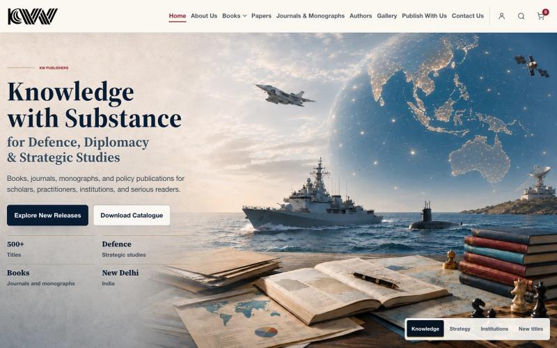 KW Publishers | Defence, Diplomacy & Strategic Studies Publications — screenshot