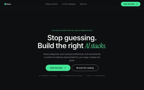 Kwazu — Build the right AI stack — screenshot