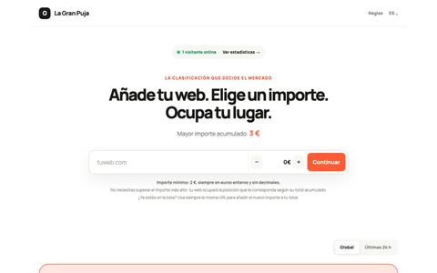 La Gran Puja — El ranking de webs en tiempo real — screenshot