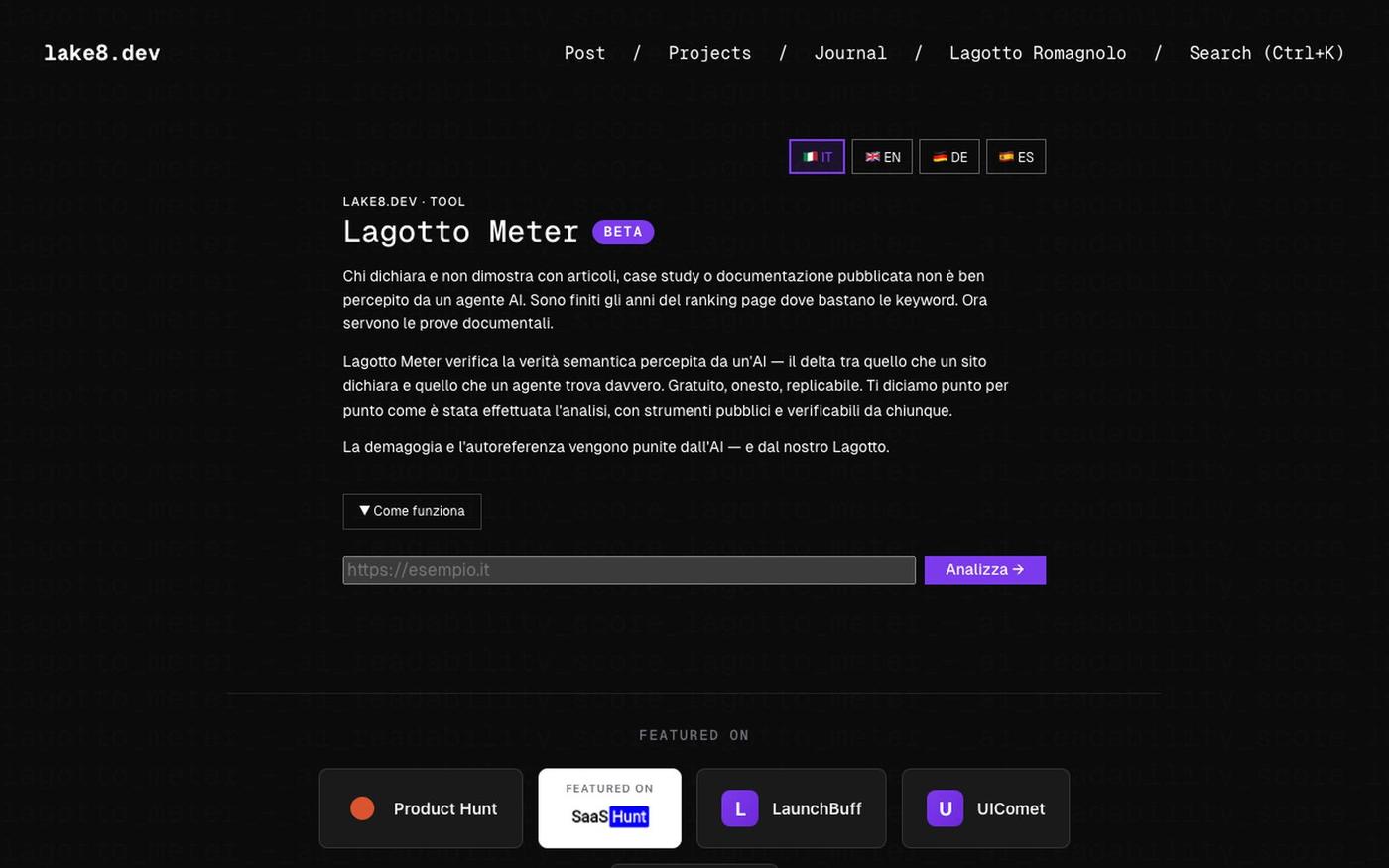 Lagotto Meter — AI Readability Score — screenshot