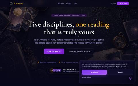Laminor - Tarot, astrologie et numérologie personnalisés — screenshot
