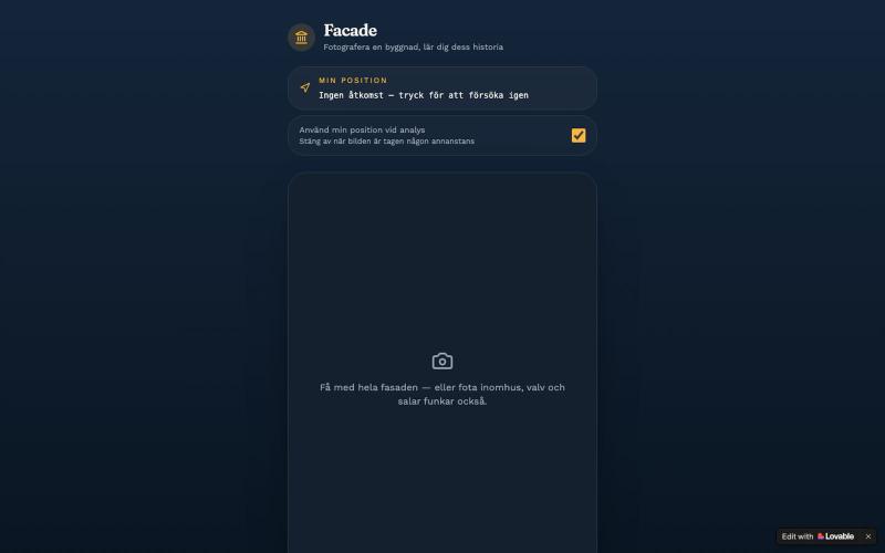 Facade — Identifiera vilken byggnad som helst från ett foto — screenshot