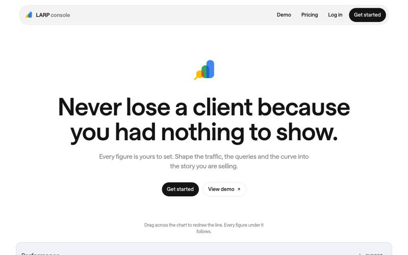 Never lose an SEO prospect to an empty screen | LARP console — screenshot