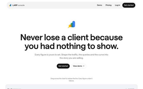 Never lose an SEO prospect to an empty screen | LARP console — screenshot