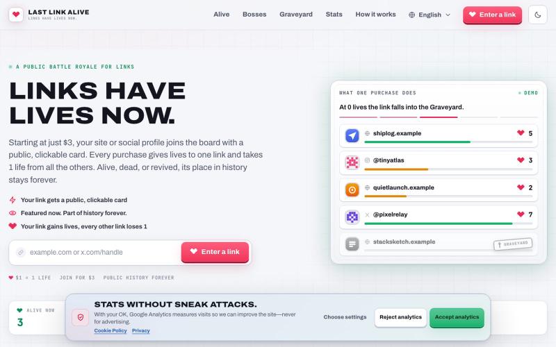 Last Link Alive — links have lives now — screenshot