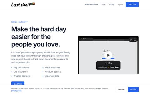 Make the hard day easier for the people you love — LastShelf — screenshot