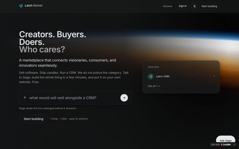 Latch Market — creators, buyers, doers — screenshot