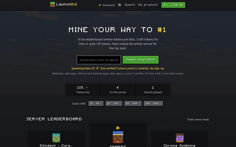 LaunchBid: bid your product to #1 on a live leaderboard — screenshot