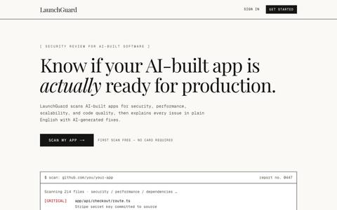 LaunchGuard — Ship with confidence — screenshot