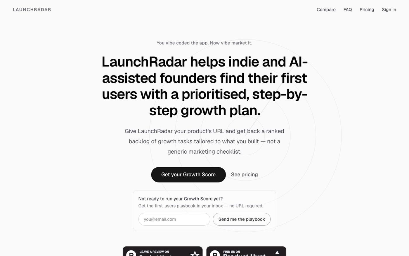 LaunchRadar — Now get people using it — screenshot