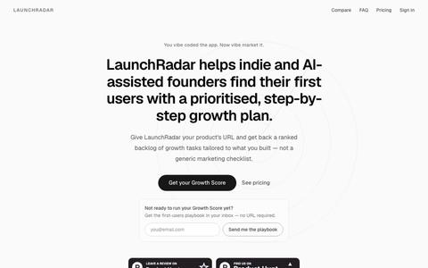 LaunchRadar — Now get people using it — screenshot