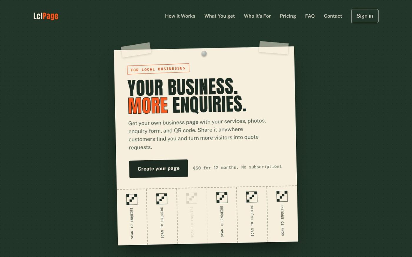 LCLPage - Simple Landing Pages For Local Businesses — screenshot