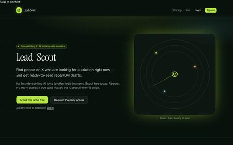 Lead-Scout — Find buying signals on X — screenshot