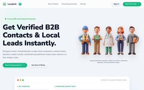 Leadork — B2B Lead Prospecting Platform — screenshot