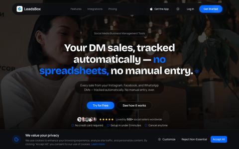 LeadsBox | Social Media DM CRM — Instagram, WhatsApp & Facebook Sales Tracker — screenshot