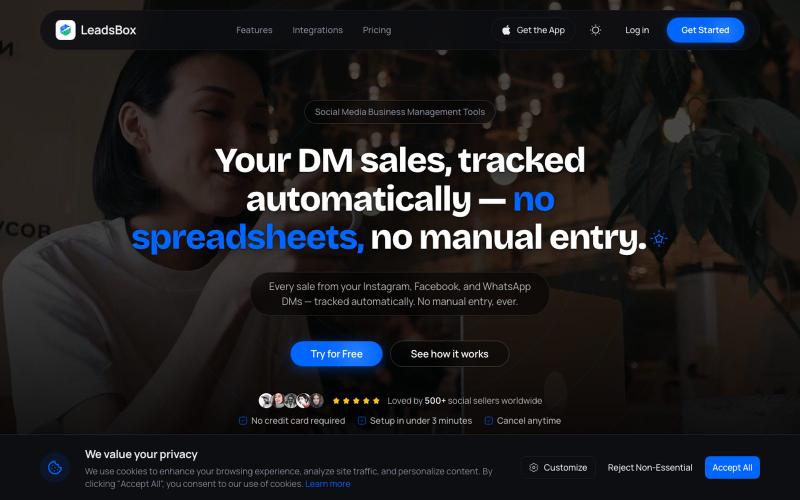 LeadsBox | Social Media DM CRM — Instagram, WhatsApp & Facebook Sales Tracker — screenshot