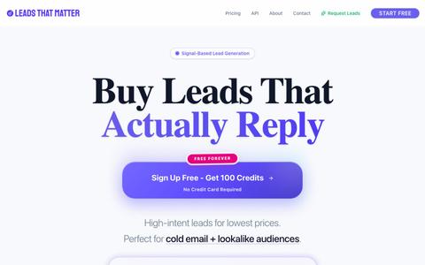 LeadsThatMatter - Signal-Based Lead Generation — screenshot