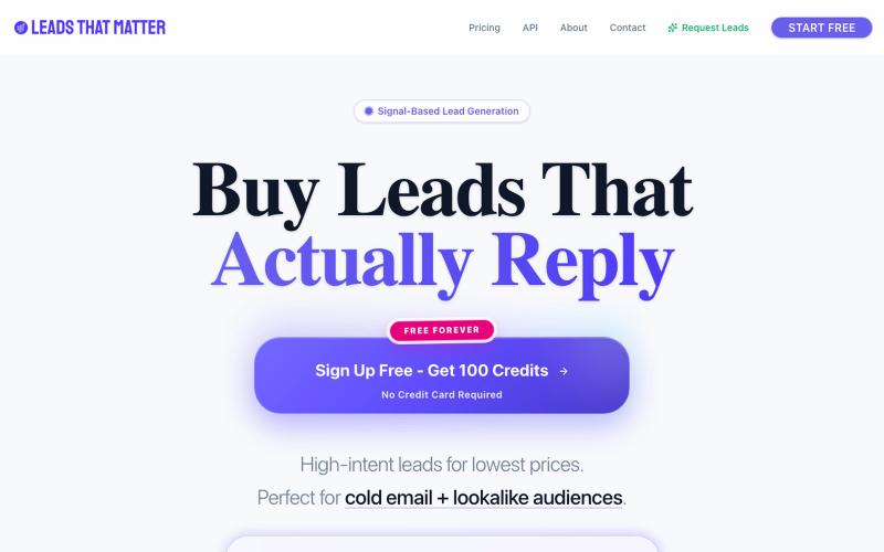 LeadsThatMatter - Signal-Based Lead Generation — screenshot