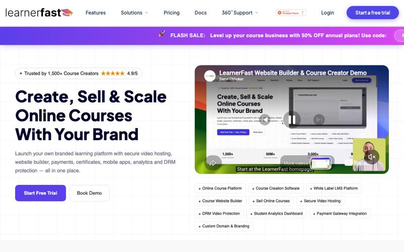 LearnerFast | Build, Sell & Scale Online Courses Easily — screenshot