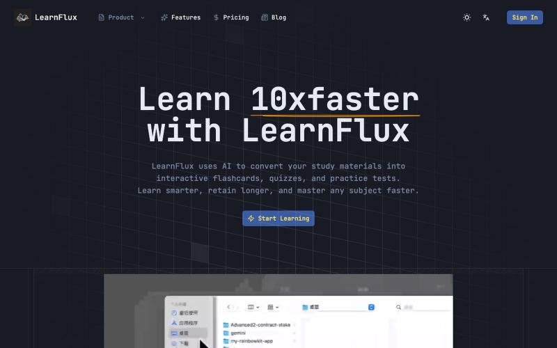 LearnFlux — screenshot