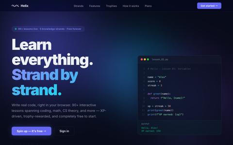 Helix — Always forward. Strand by strand. — screenshot