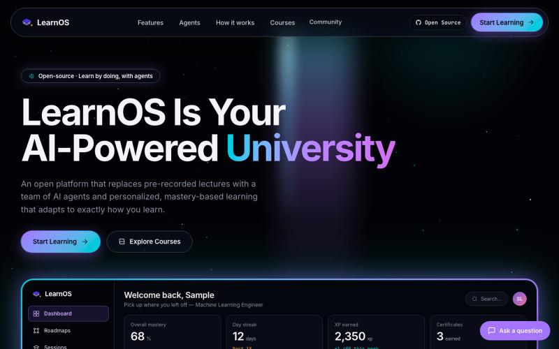 LearnOS — Open-source AI University — screenshot