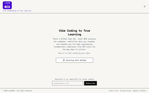 LearnWIB — From VibeCoding to VibeLearning — screenshot