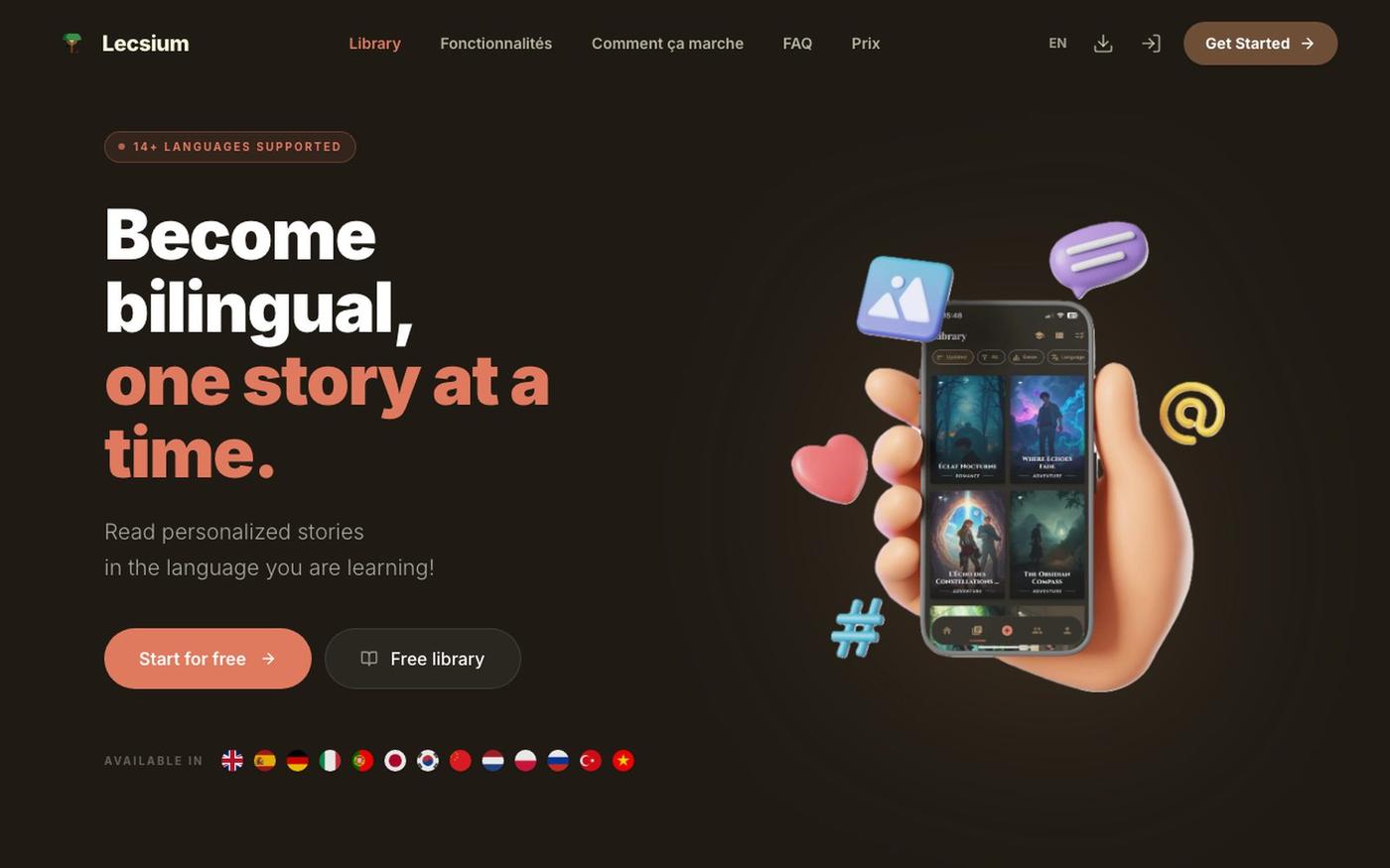 Lecsium - Apprenez les langues par la lecture — screenshot