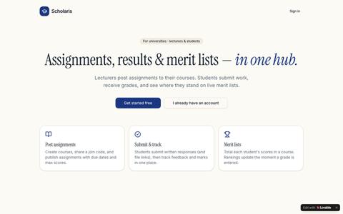 Scholaris — Campus Assignments, Results & Merit Lists — screenshot