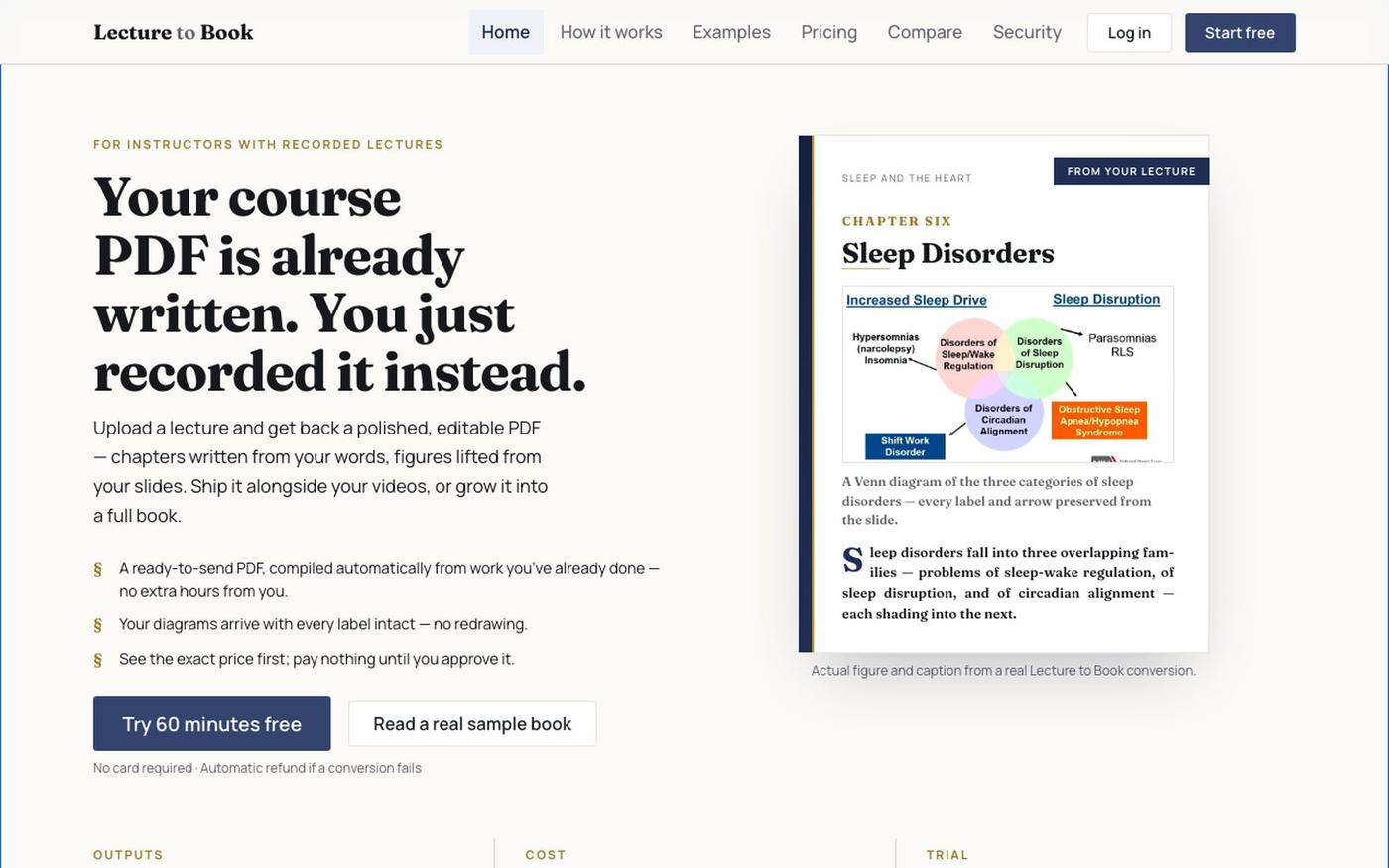 Lecture to Book — AI turns lecture videos into course PDFs and books — screenshot