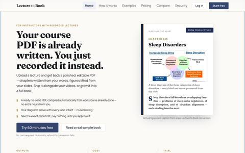 Lecture to Book — AI turns lecture videos into course PDFs and books — screenshot