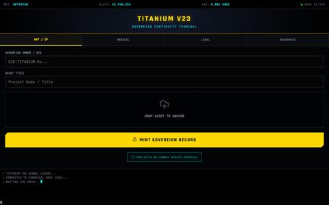TITANIUM V23 | SOVEREIGN TERMINAL — screenshot