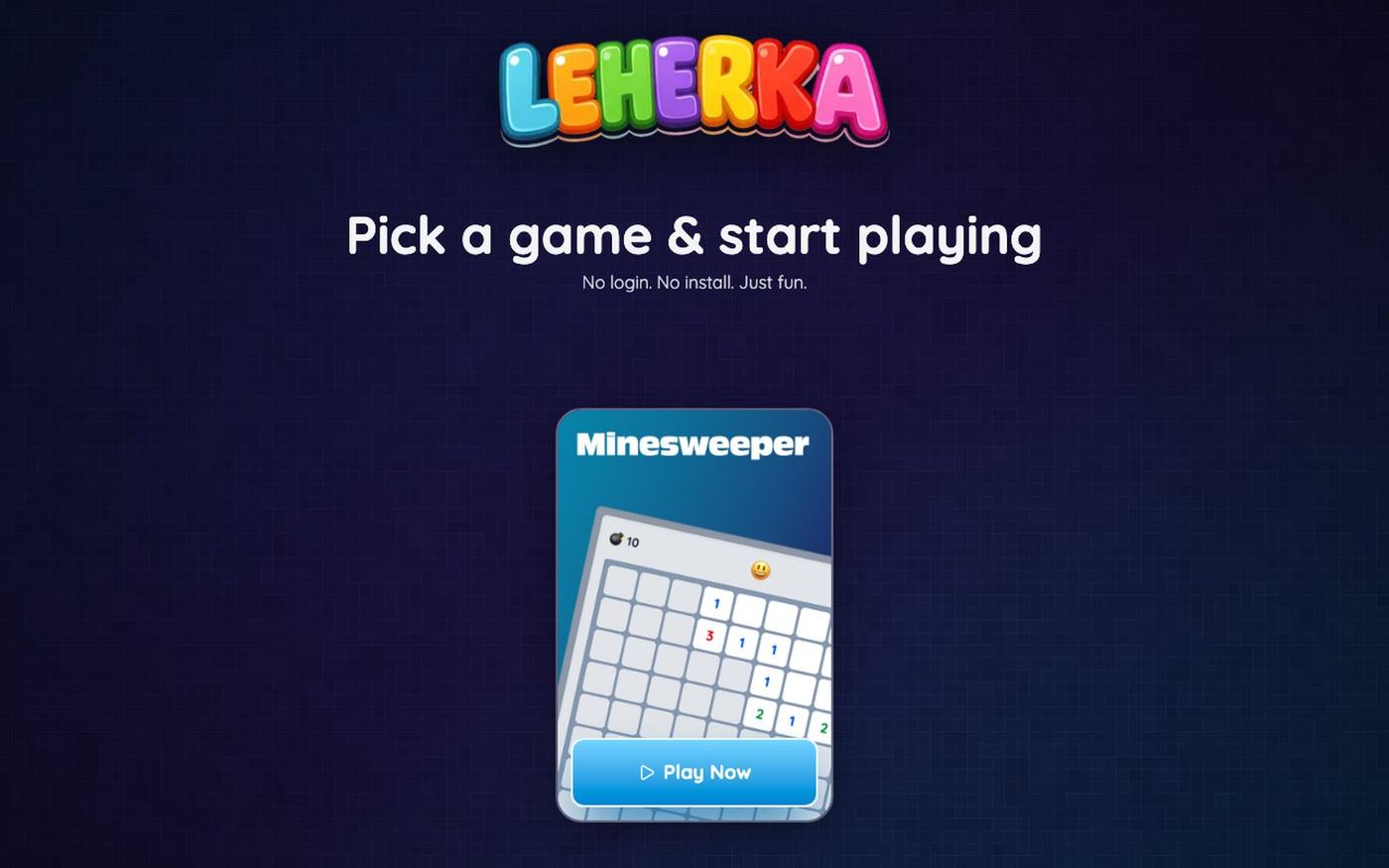 Leherka – Play Free Online Games | Minesweeper, Sudoku & More — screenshot